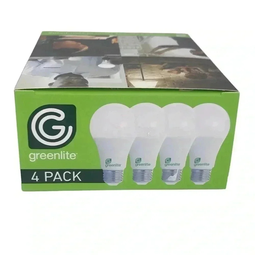 16 BULBS 4–PACK GREENLITE 60 WATT EQUIVALENT NON DIMMABLE A19 LED LIGHT BULBS - Picture 4 of 10